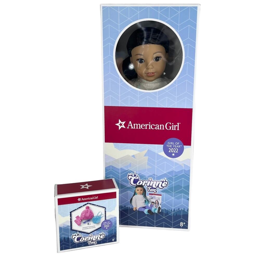 NEW American Girl Of The Year CORINNE DOLL + ACCESSORIES Meet Outfit Purse Hat + - Picture 16 of 16